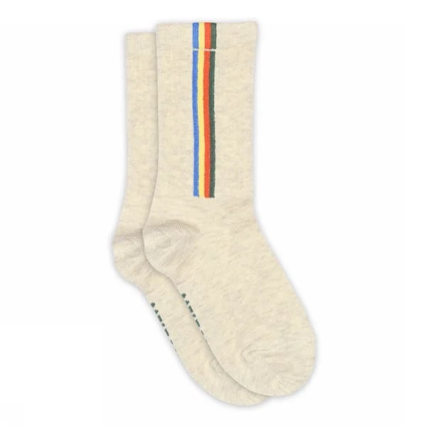 MP Denmark | Vertical stripes socks | Light Beige Melange