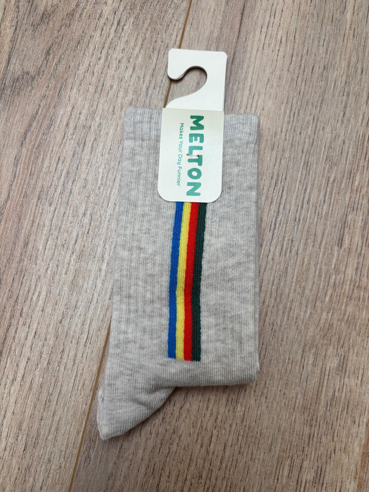 MP Denmark | Vertical stripes socks | Light Beige Melange