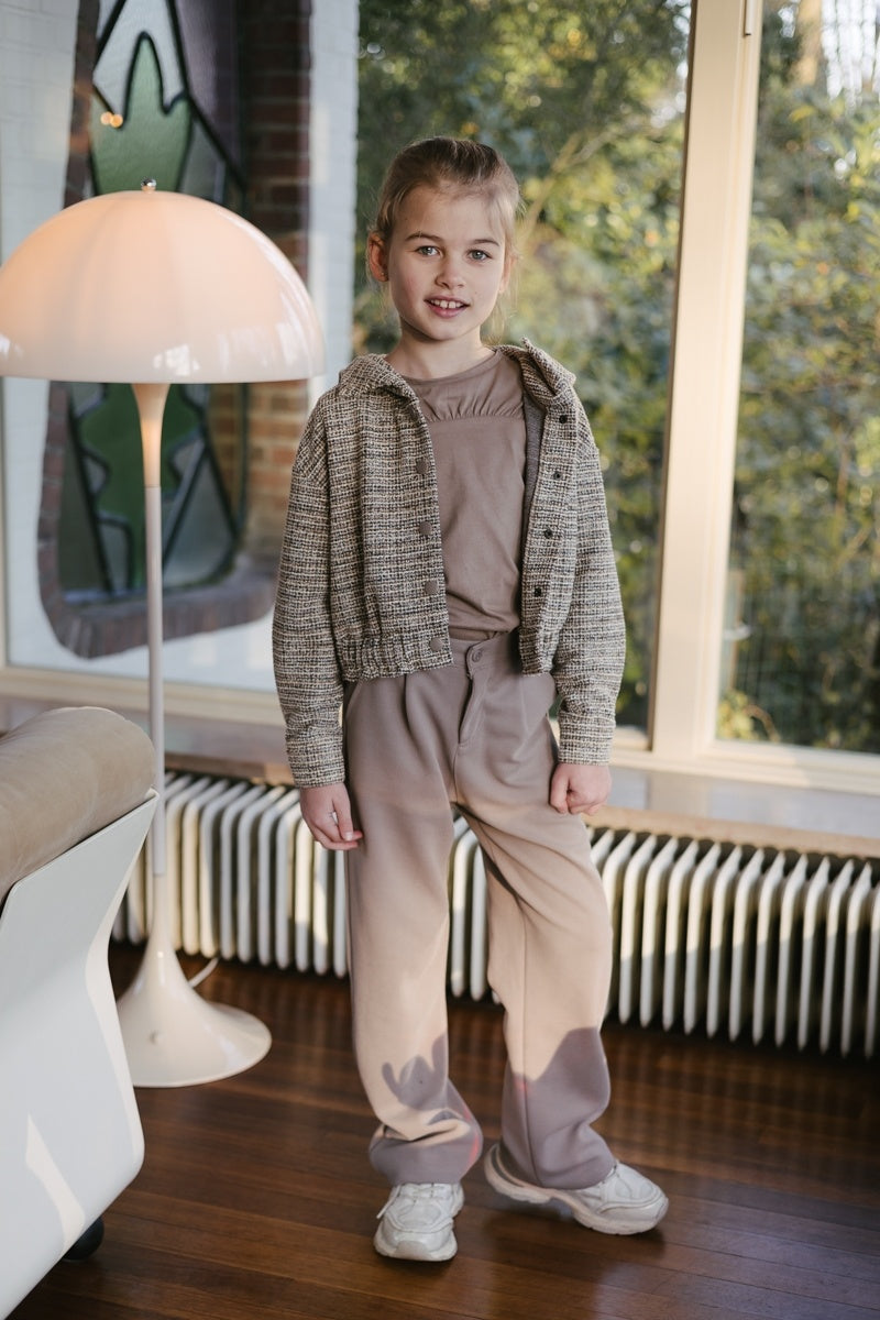 LEVV trui meisje Nelil sweater Dark Taupe taupe