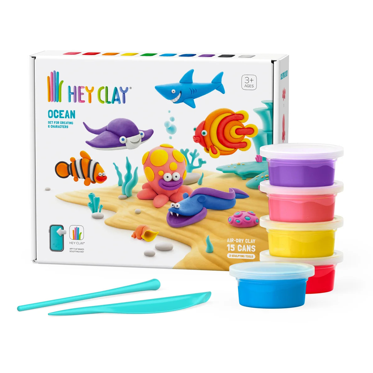 HeyClay Ocean – ontdek de onderwaterwereld met 15 potjes klei!