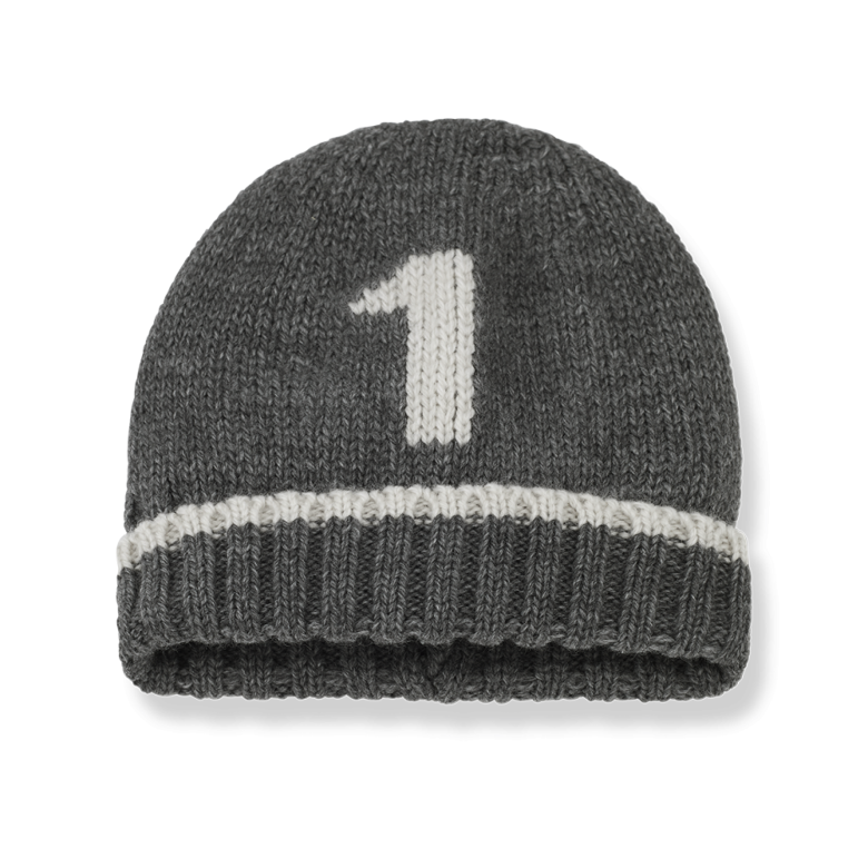 1+ IN THE FAMILY muts baby Lucas Grey grijs beanie