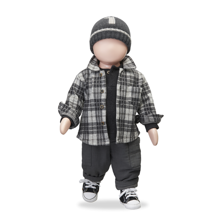 1+ IN THE FAMILY muts baby Lucas Grey grijs beanie