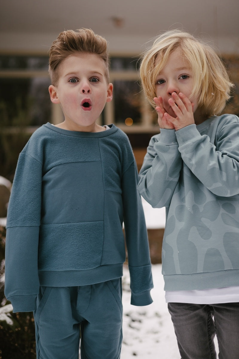 LEVV trui jongen Pamir sweater Petrol petrolblauw