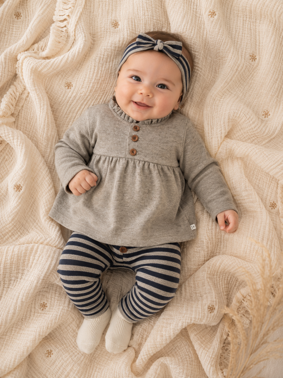1+ IN THE FAMILY T-shirt Puglia Canapa (taupe melange)