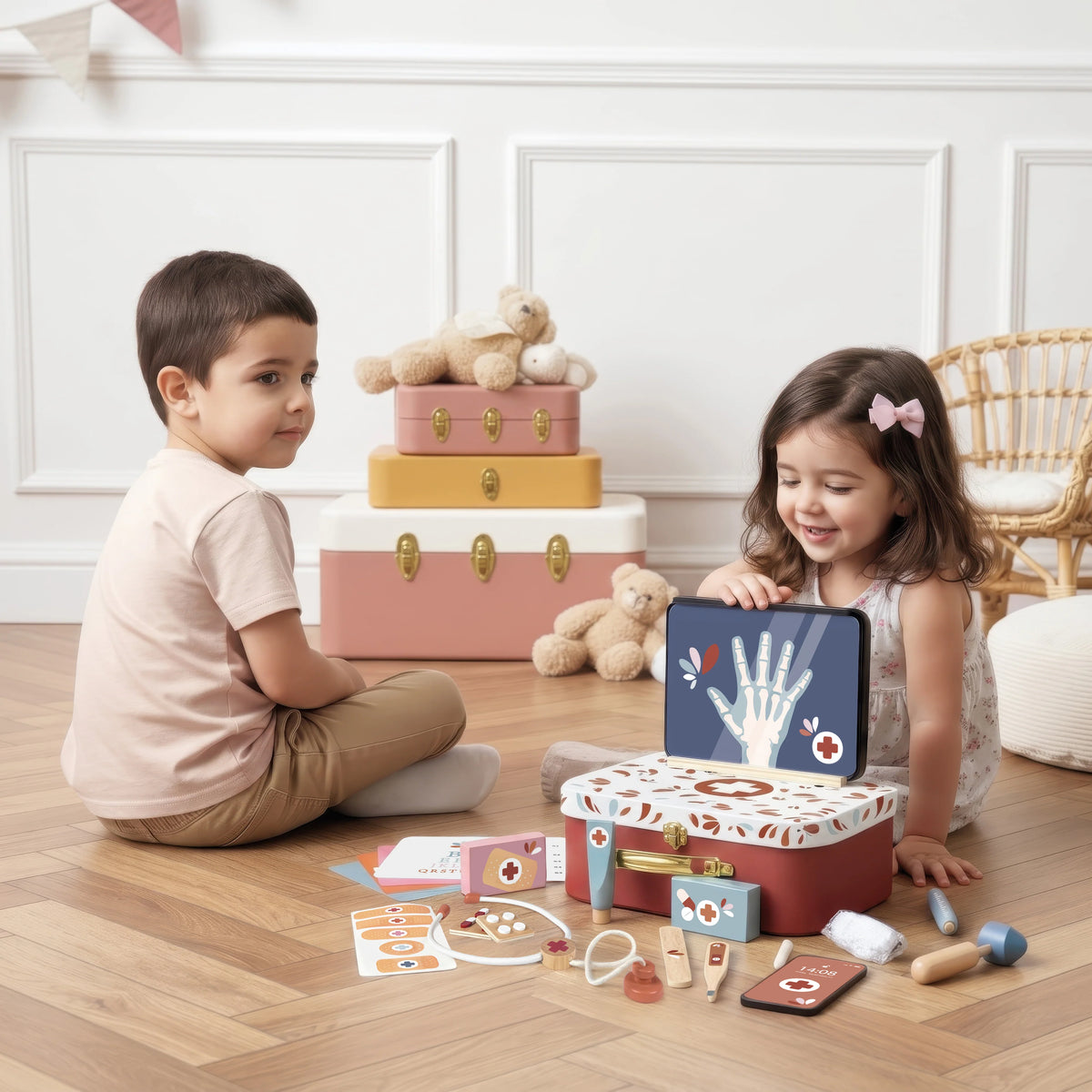 Speedy Monkey dokterstas – houten doktersset voor kleine dokters