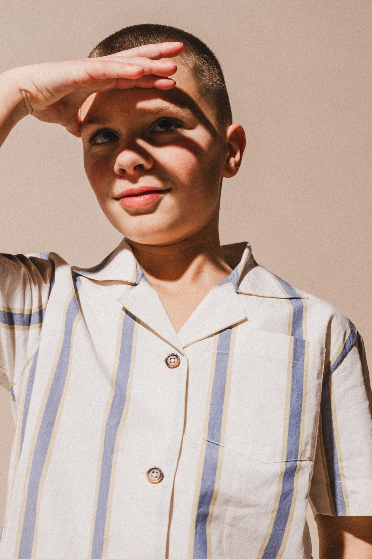 Labo de Colores blouse jongen Nicho gestreept (vanille mêlee)