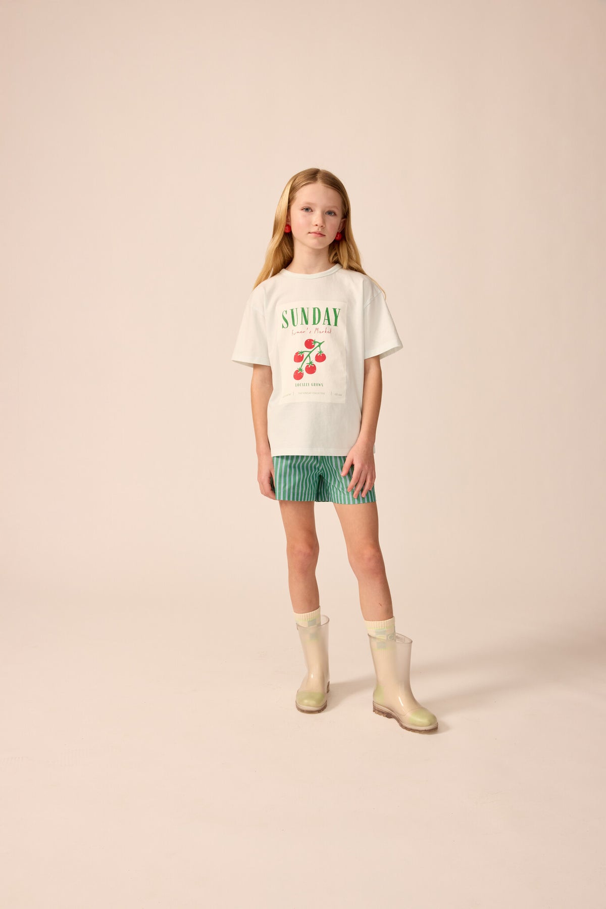 The Sunday Collective T-shirt kind Organic Weekend Tee Sky Blue lichtblauw