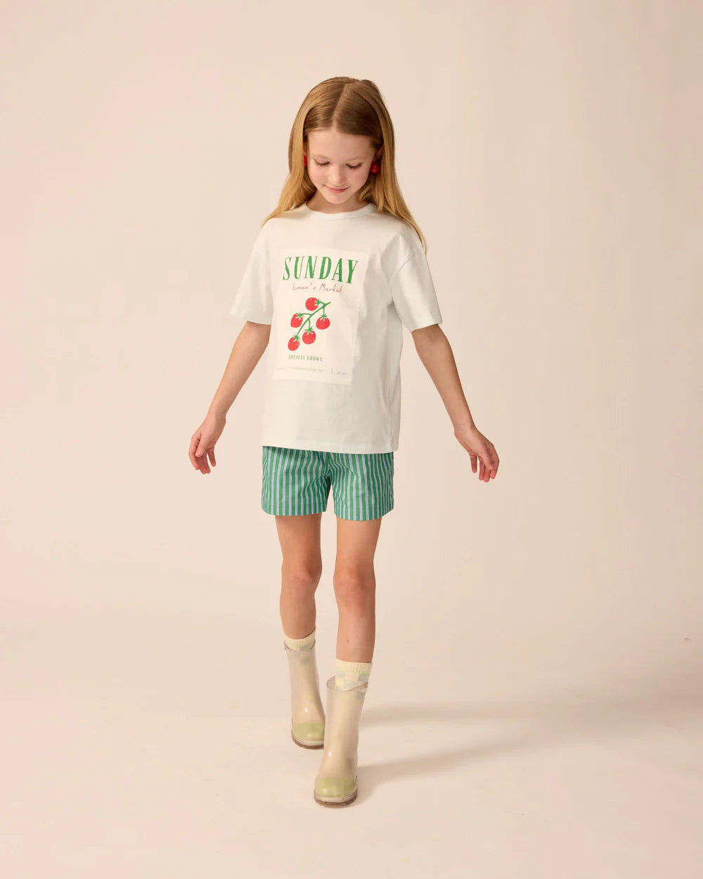 The Sunday Collective T-shirt kind Organic Weekend Tee Sky Blue lichtblauw