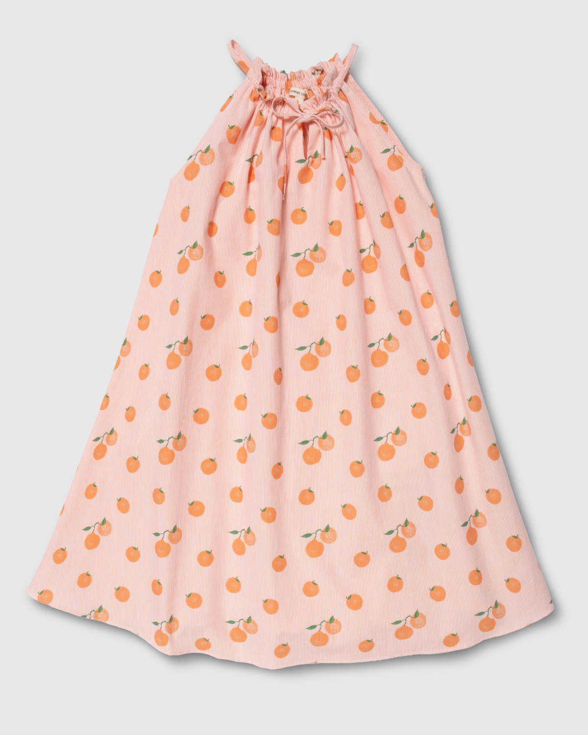 The Sunday Collective jurk meisje Tie Neck Dress Clementine oranje