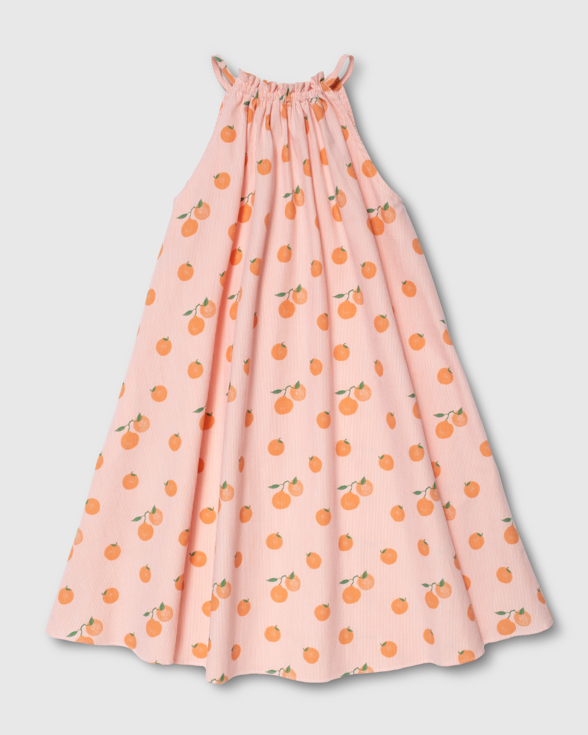 The Sunday Collective jurk meisje Tie Neck Dress Clementine oranje