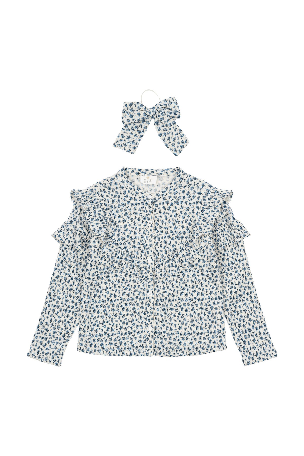 The New shirt kind Niki L/S Shirt White Swan AOP (wit met print)