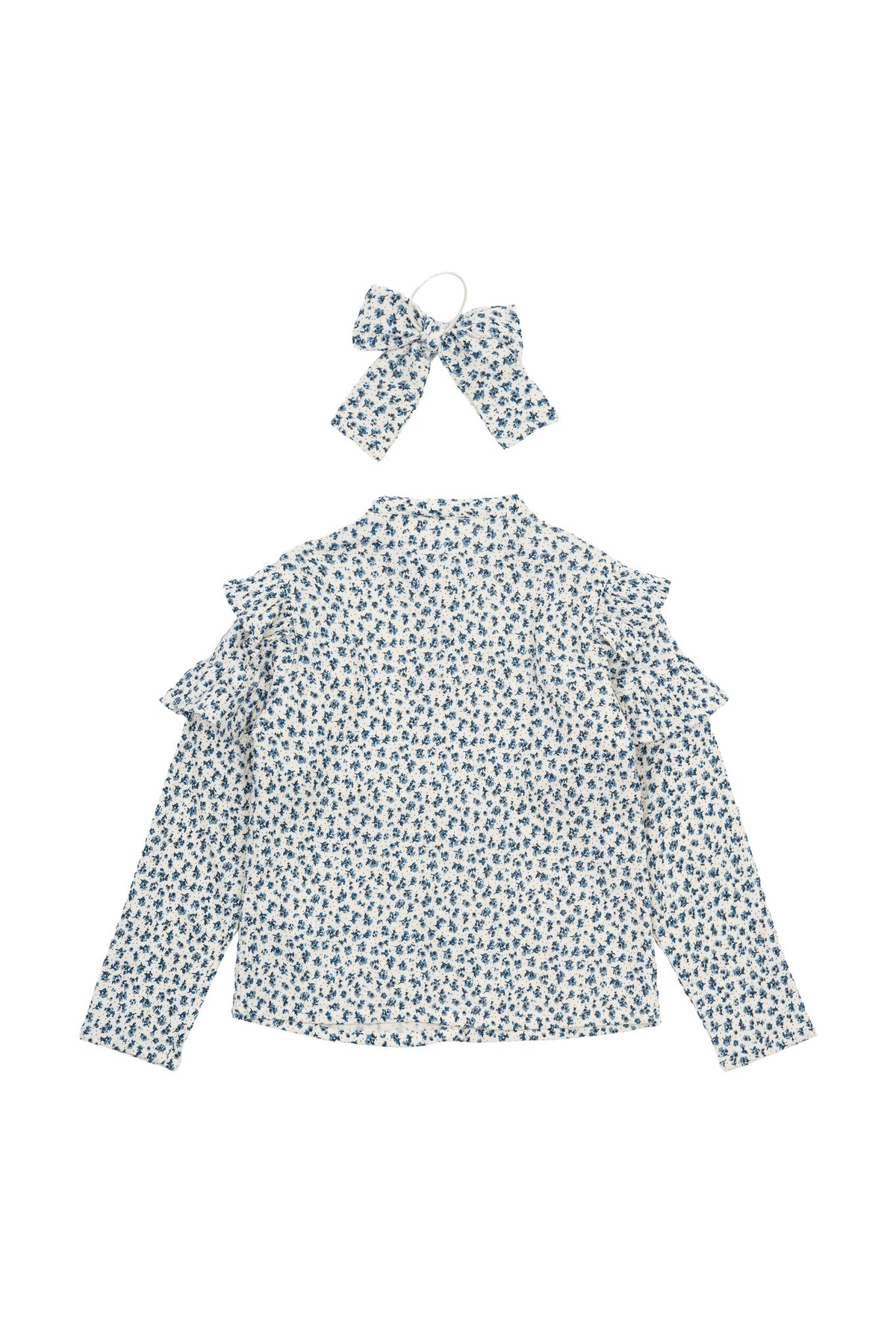 The New shirt kind Niki L/S Shirt White Swan AOP (wit met print)