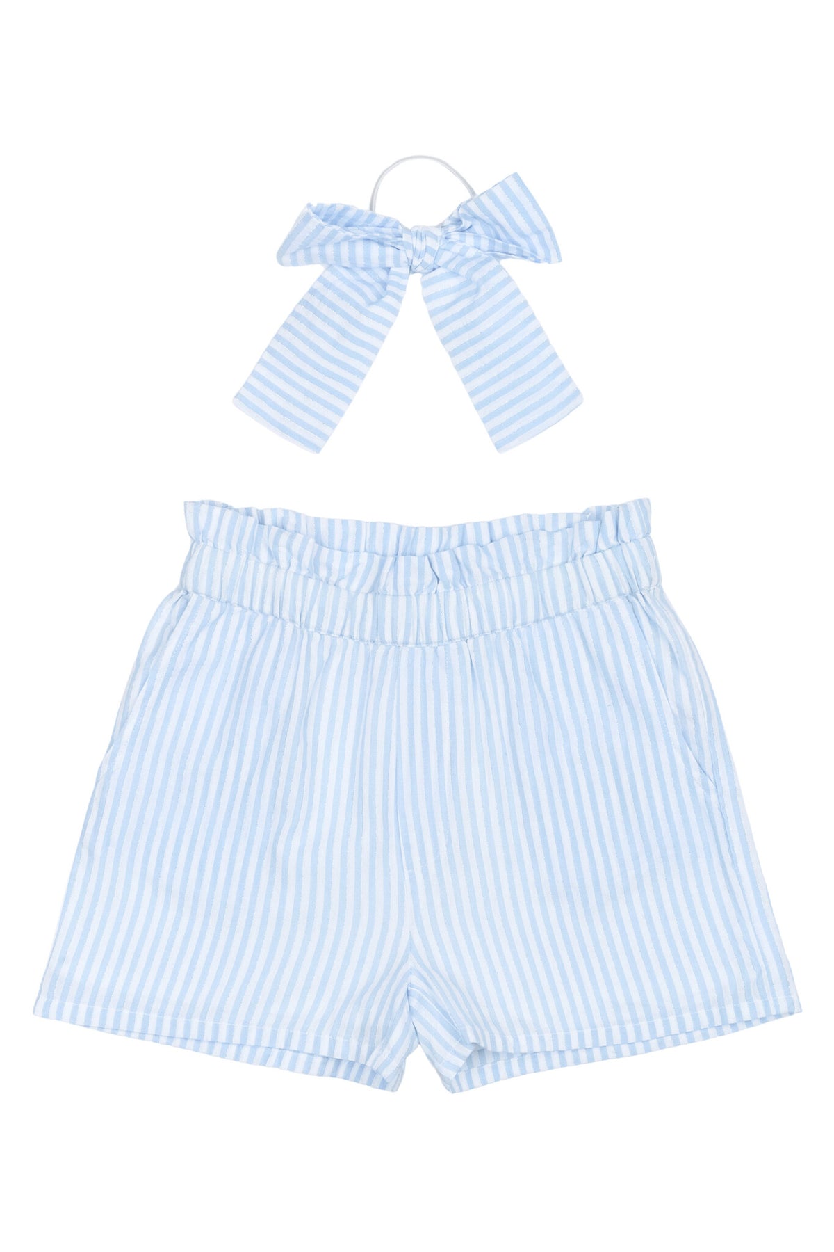 The New korte broek kind Nalani Shorts White Swan Striped (wit en blauw gestreept)