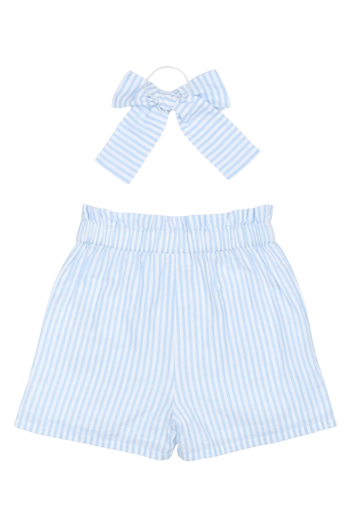 The New korte broek kind Nalani Shorts White Swan Striped (wit en blauw gestreept)