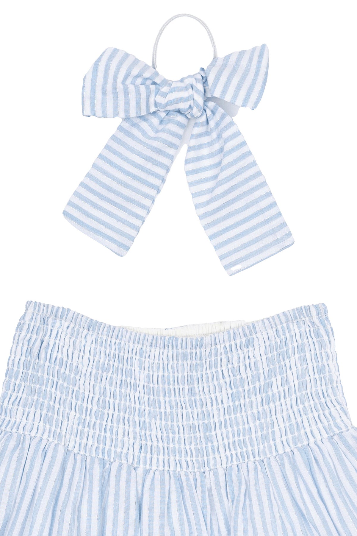 The New rok kind Nalani Skirt White Swan Striped (wit en blauw gestreept)