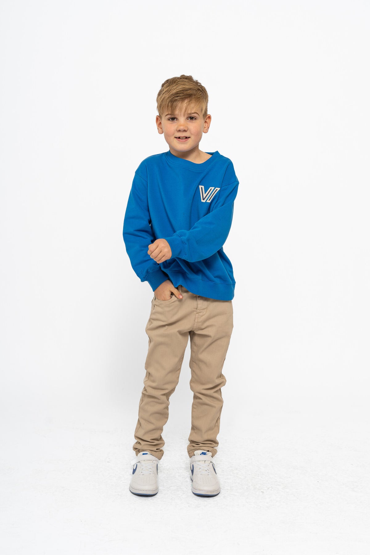 The New broek kind Villads Pants Feather Grey (lichtgrijs)