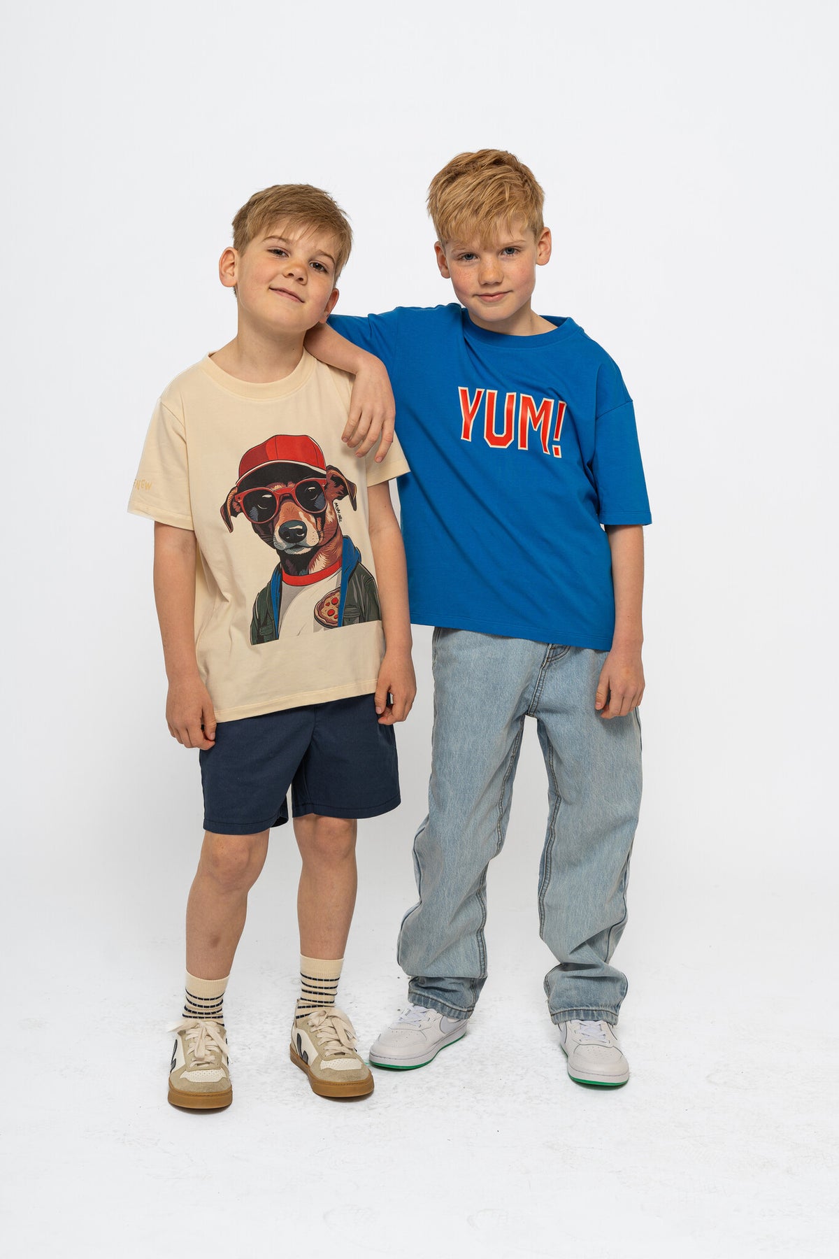 The New shirt kind Nino S/S Tee Daphne (blauw)
