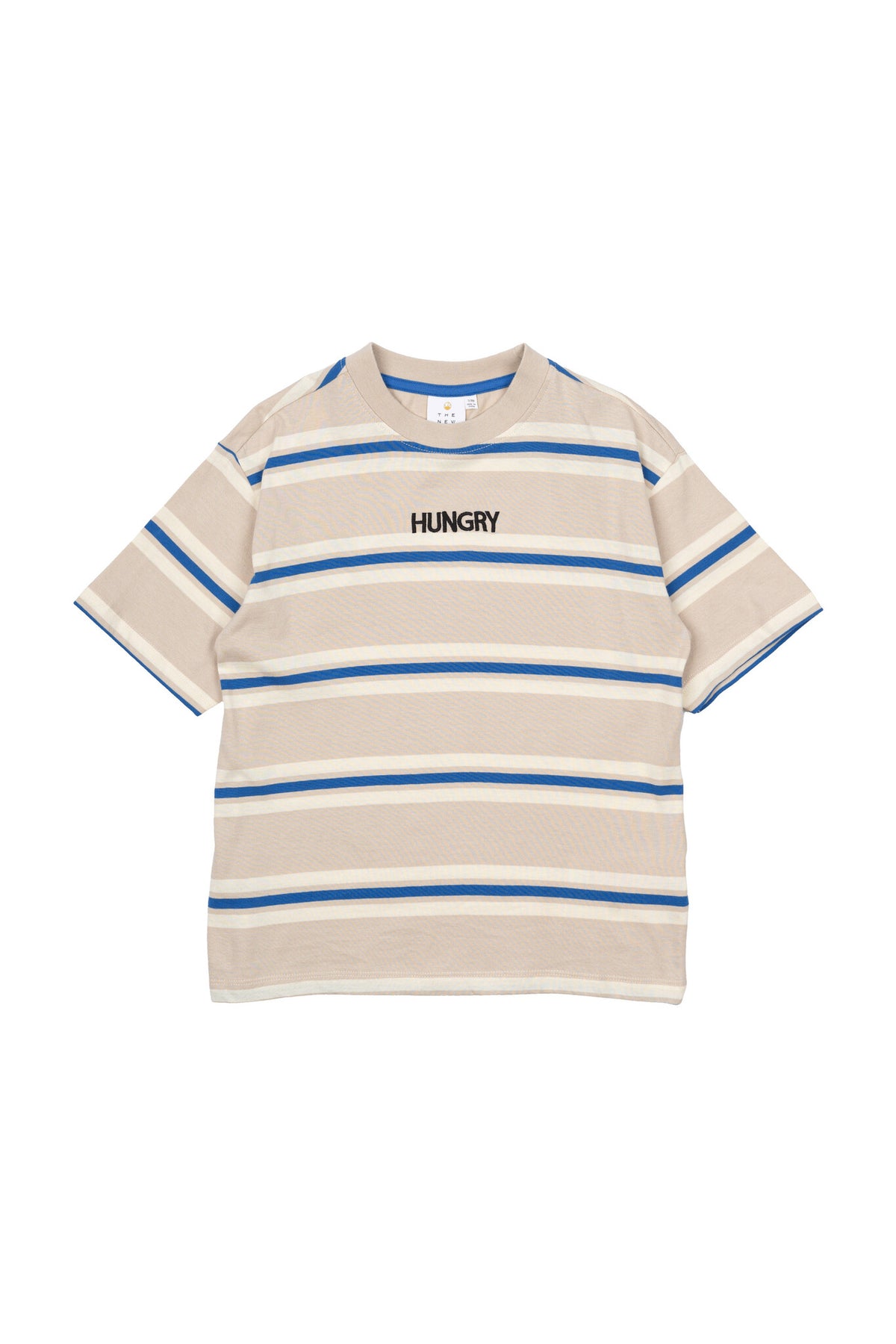 The New shirt kind Nicky OS S/S Tee Feather Grey (lichtgrijs, blauw en beige)