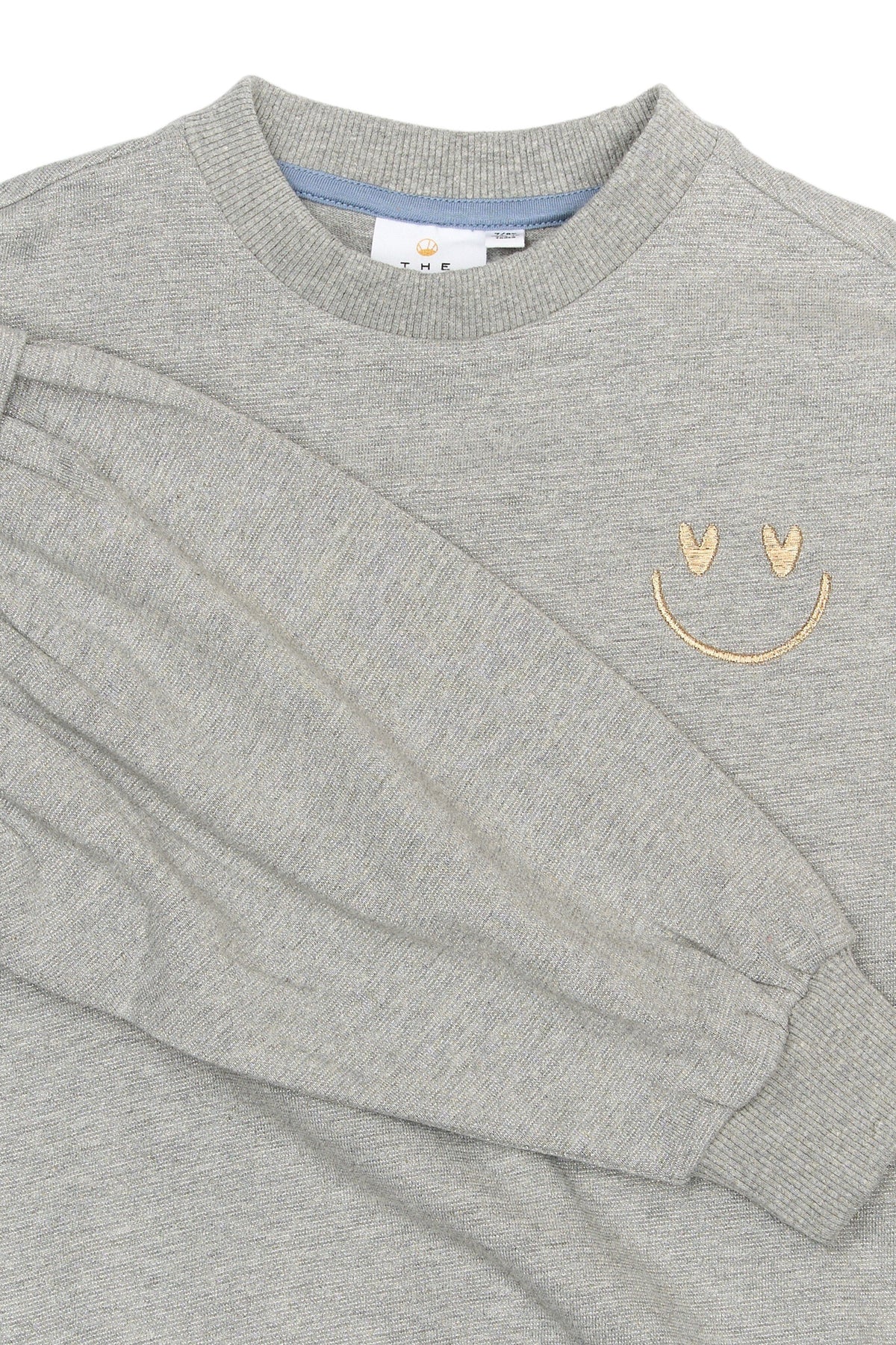 The New sweatshirt kind Renata Glitter Light Grey Melange (lichtgrijs gemêleerd)