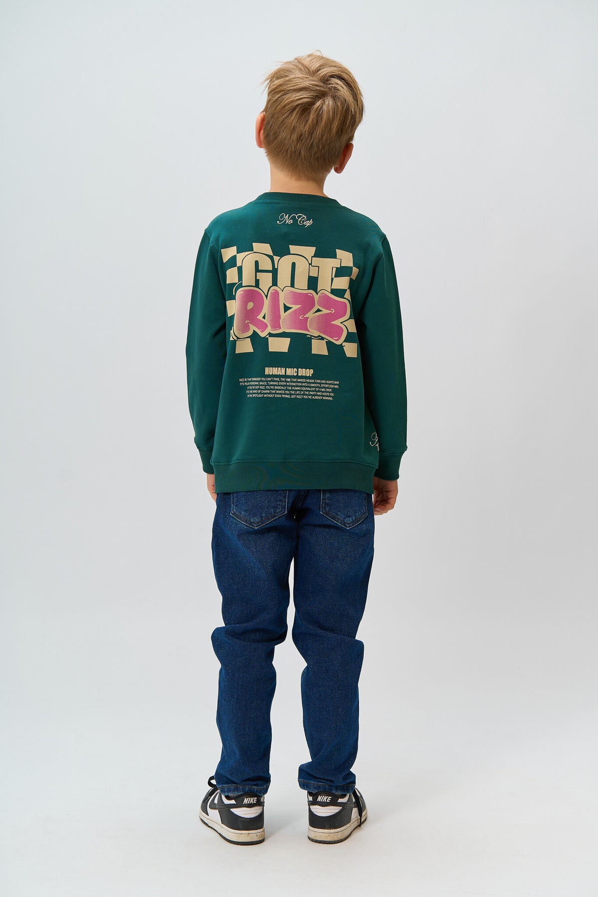 The New sweatshirt kind Reg Deep Teal (donkergroen)