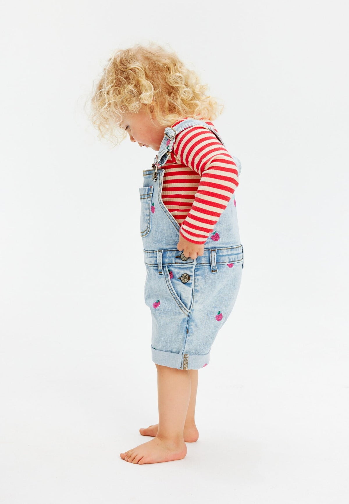 The New shirt kind Fro L/S Rib Tee (rood gestreept)