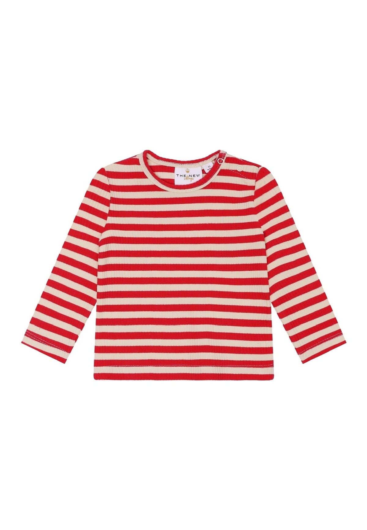 The New shirt kind Fro L/S Rib Tee (rood gestreept)