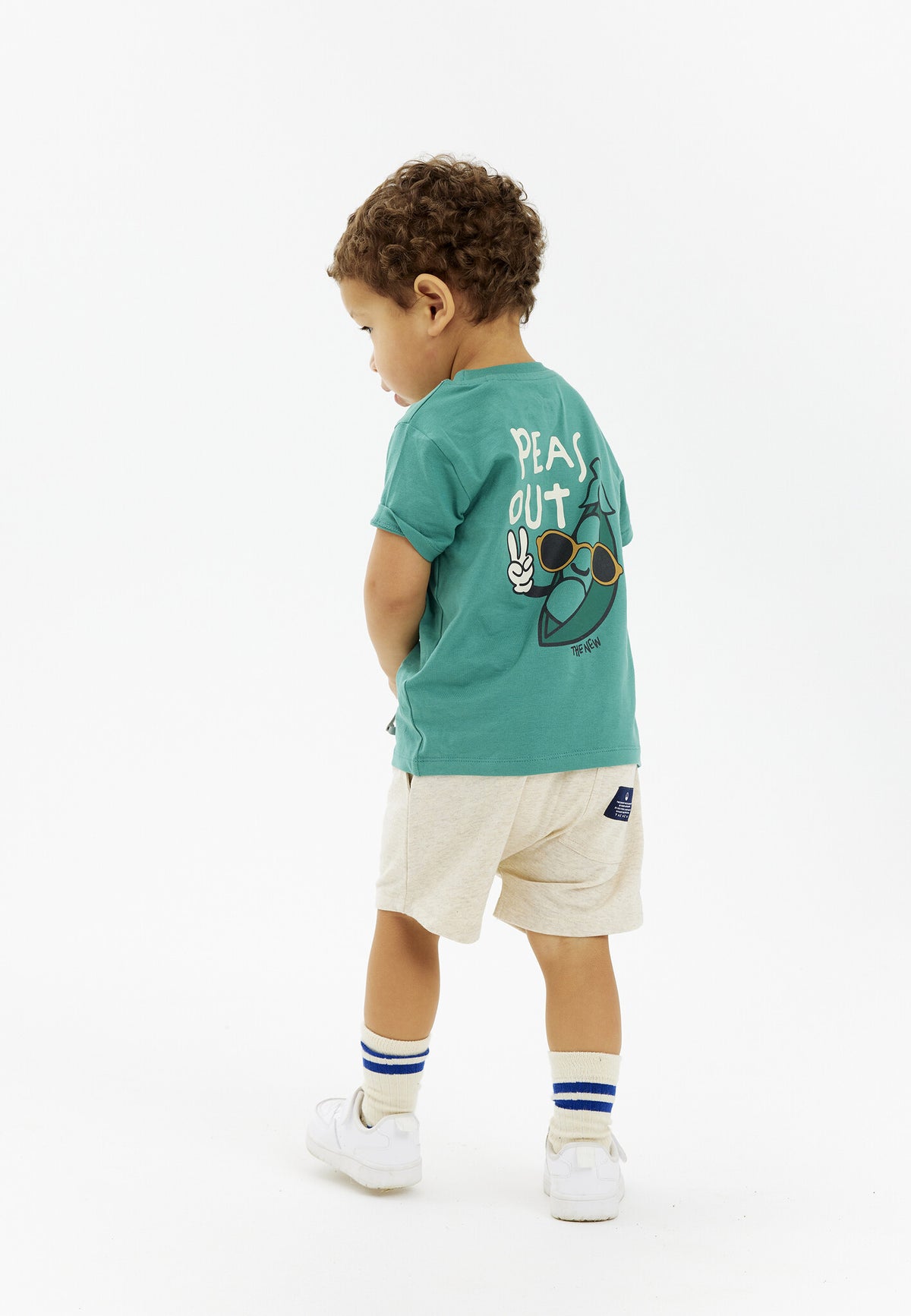 The New shirt kind Newel S/S Tee Bottle Green (groen)