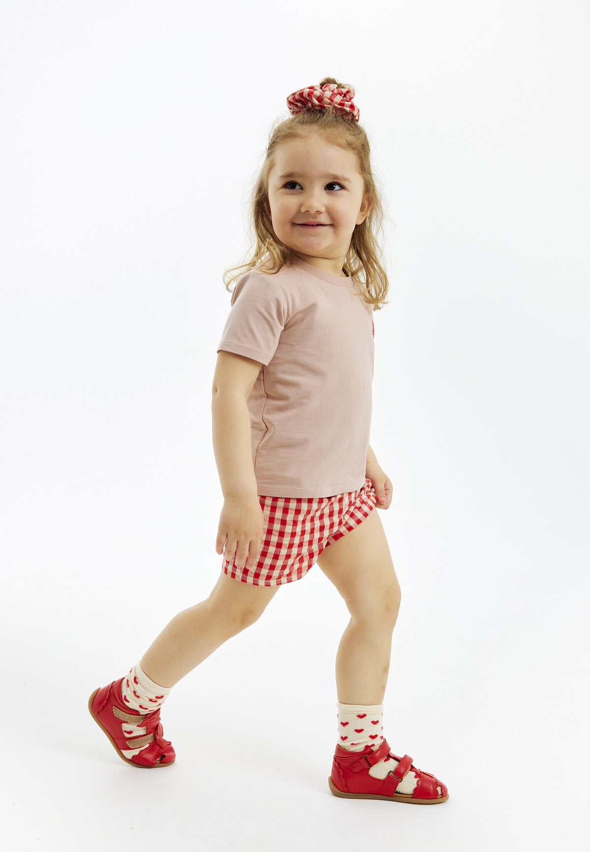 The New korte broek kind Nelly Shorts Poppy Red Check (rood geruit)