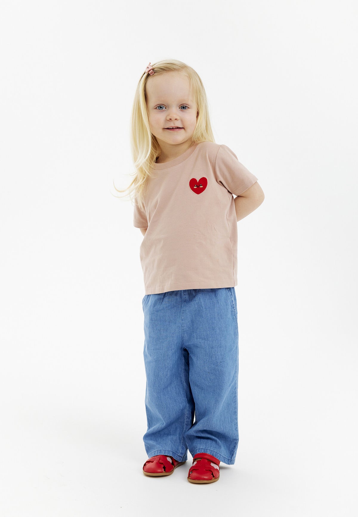 The New broek kind Nala Loose Pants Light Blue Denim (lichtblauw denim)