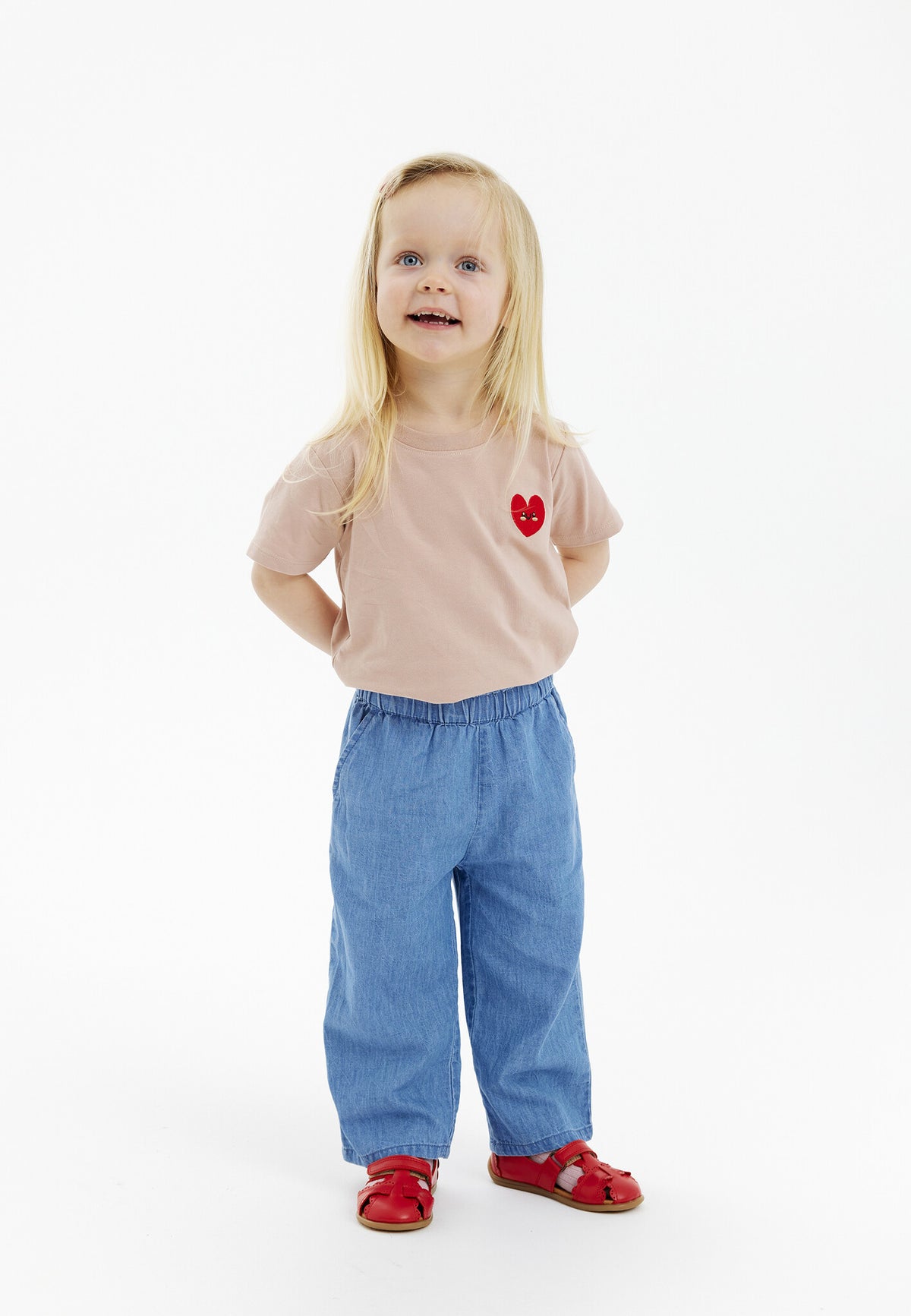 The New broek kind Nala Loose Pants Light Blue Denim (lichtblauw denim)
