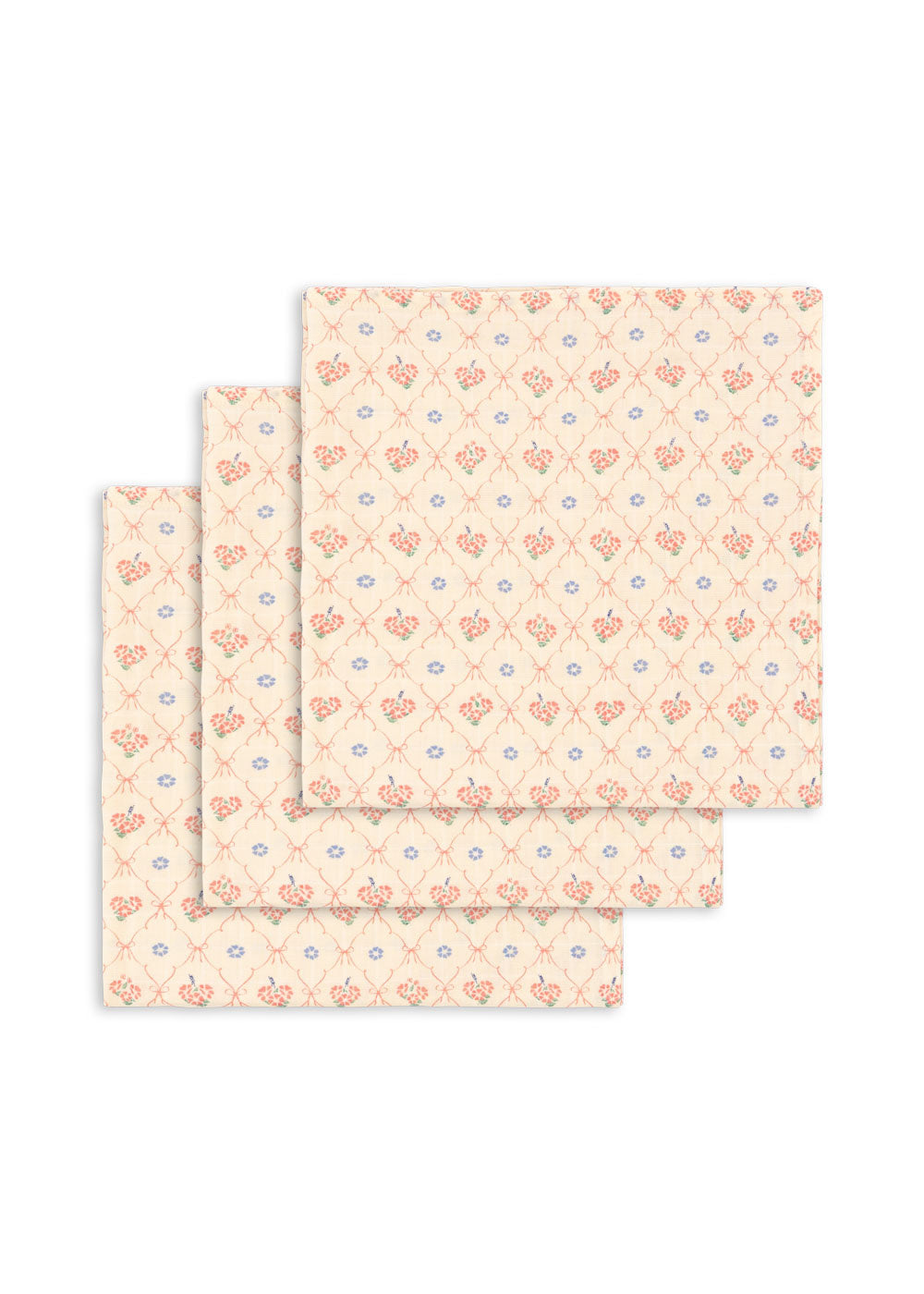 KONGES SLØJD hydrofiele doeken baby 3-pack mousseline GOTS Fleur Decor bloemen